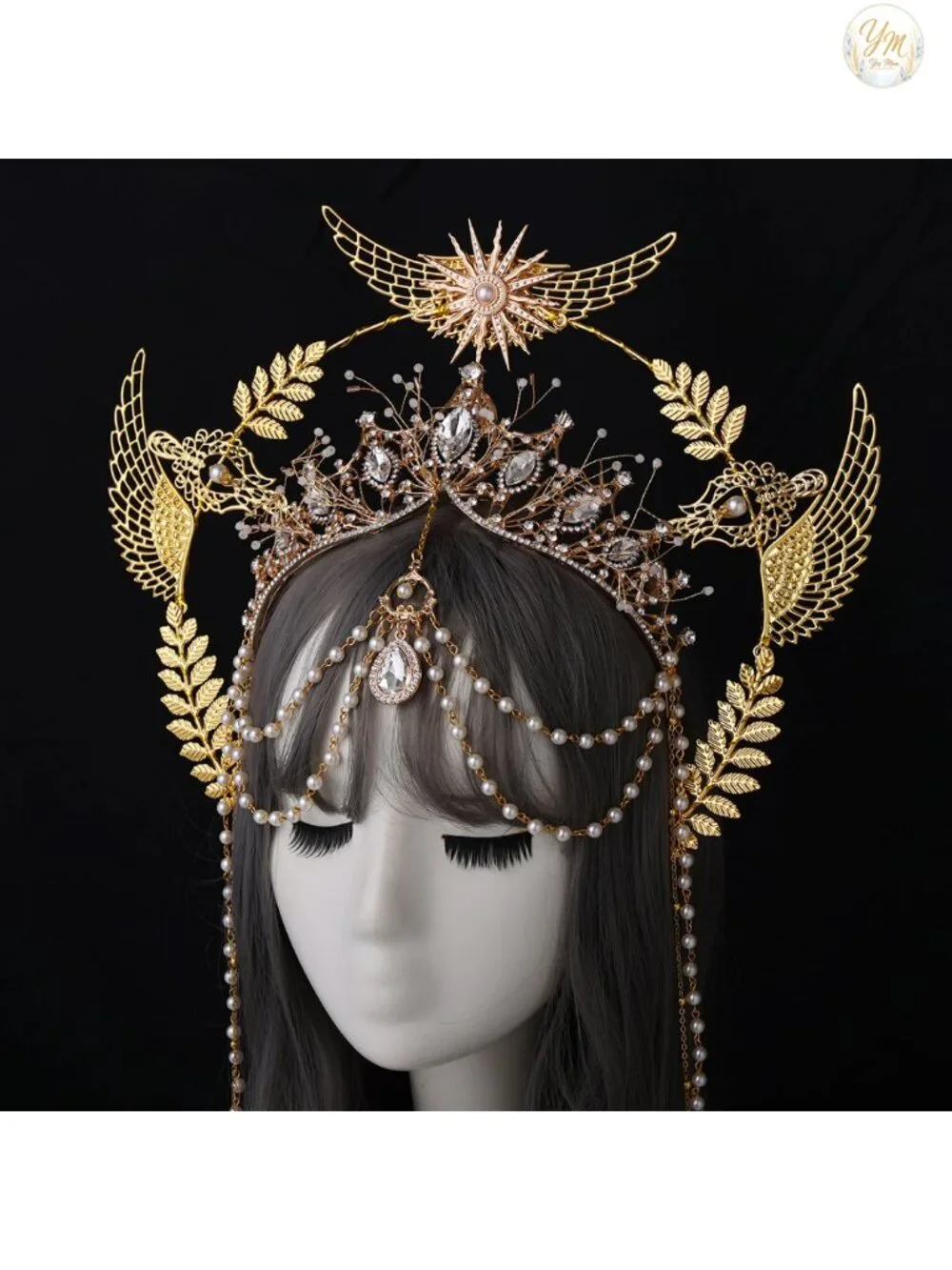 Gold Halo Crown Headband Goddess Headpiece Halloween Cosplay Costume